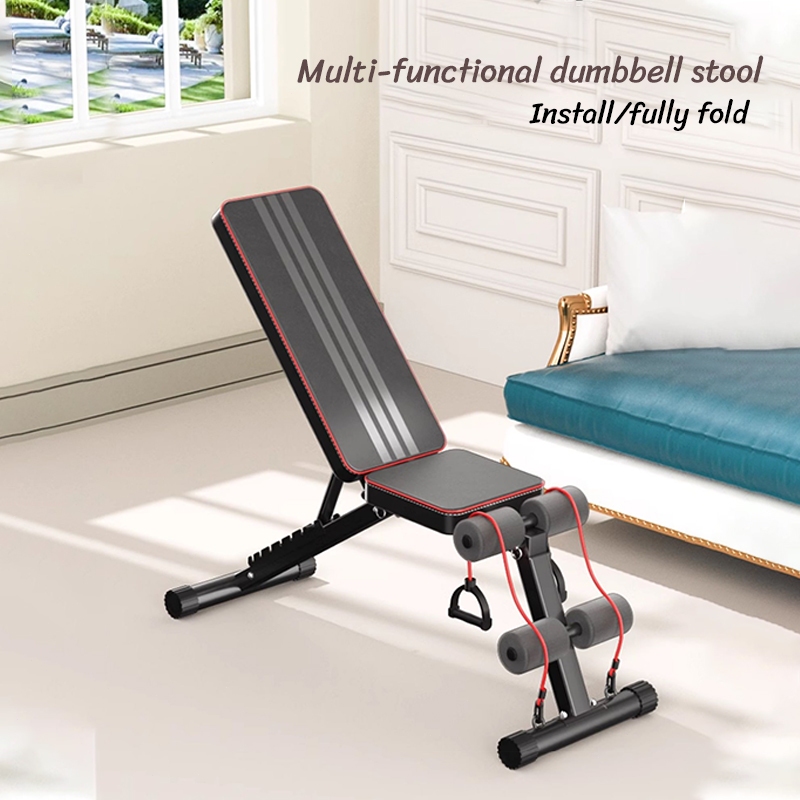 Bangku Barbell DumbbellSit Up Dumbbell Barbell Bench Gym Grade Multi Function Squat Rack Chest Press Leg Core Vigor