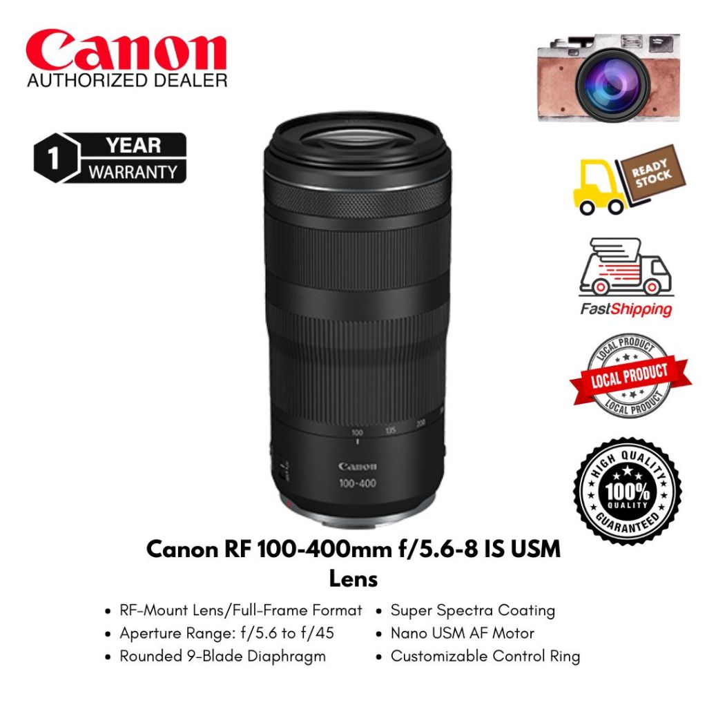 (Canon Malaysia) Canon RF 100-400mm f/5.6-8 IS USM Lens ( 3 Year Warranty )