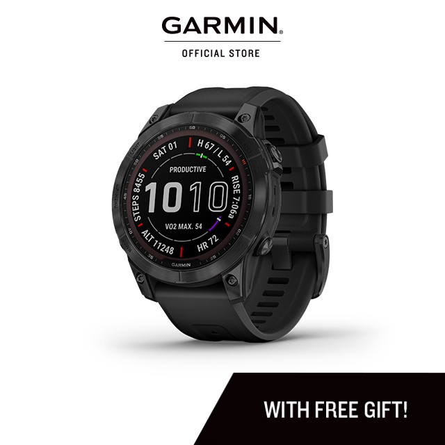 Garmin Fenix 7 Sapphire Solar - Silver / Carbon Gray / Mineral Blue / Black DLC / Titanium Band