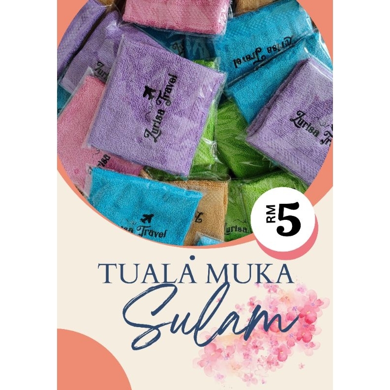 Face Towel RM5 Siap Sulam | Tuala Muka Sulam Happy Birthday Family Day Annual Dinner Sukan Logo