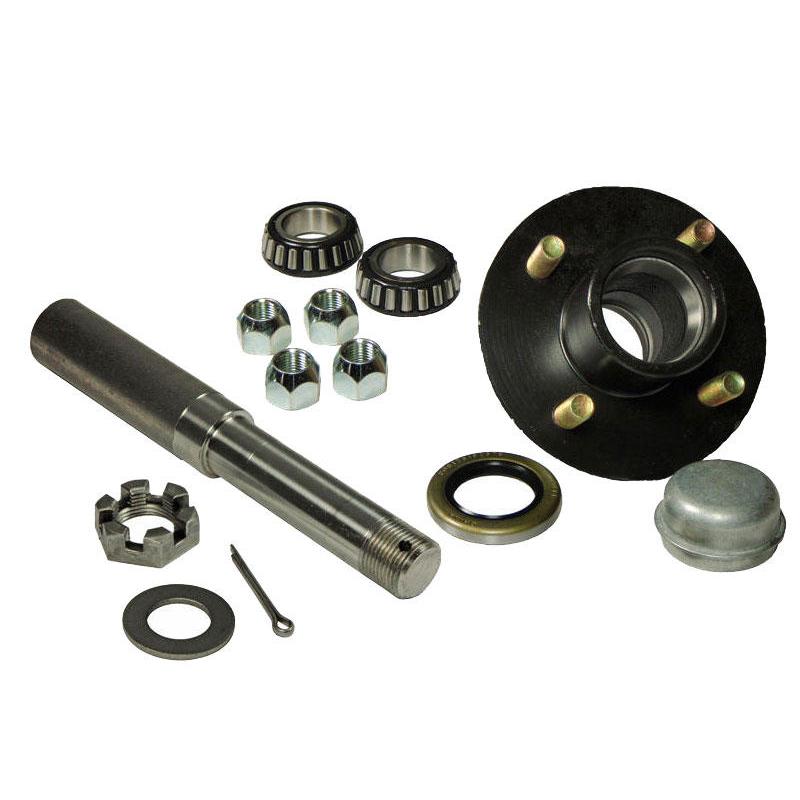 MARINE BOAT TRAILER HUB 4 HOLES 100 AND AXLE (2PCS)