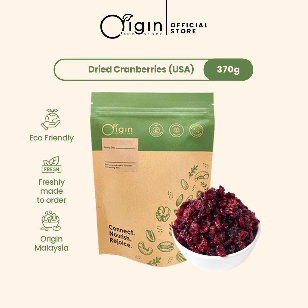 Origin Bulk Store Dried Fruits - Dried Cranberries (USA) / Cranberry Kering / 美国蔓越莓干370g Big Pack Muslim Friendly