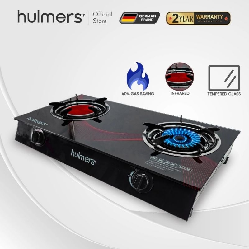 Hulmers Tempered Glass Gas Cooker Infrared Burner Gas Stove Cooktop Gas Saving Dapur Gas Kaca