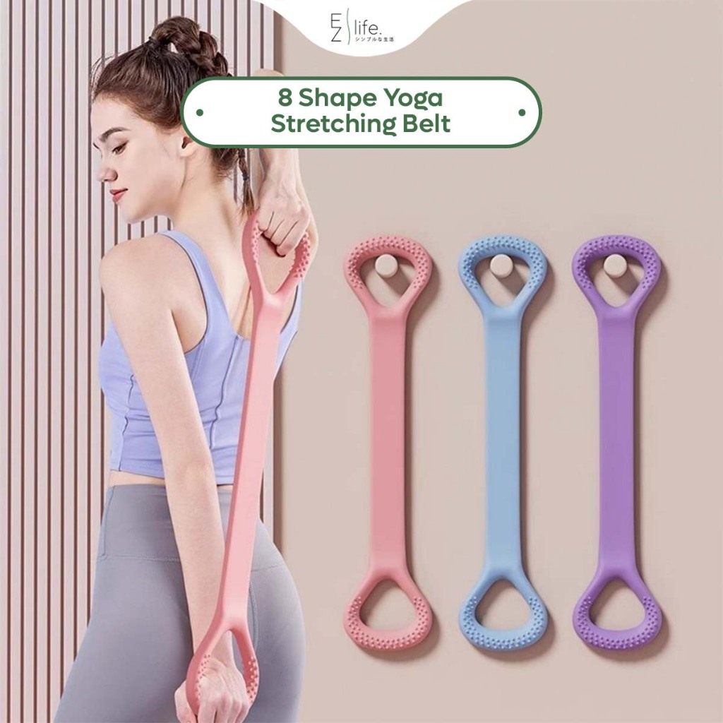 Tali Senaman Elastik Ezlife Yoga Stretching Belt 8 Shape Slimming Multi-Functional Pull Rope 弹力带