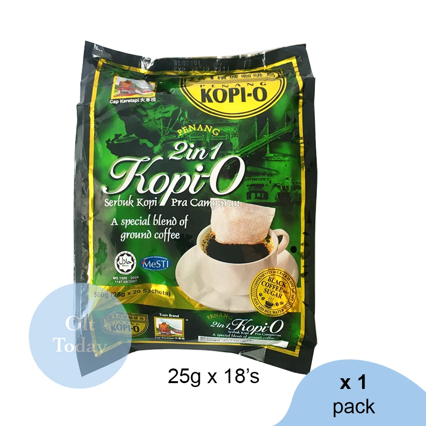 Penang Coffee CAP KERETA API  2 IN 1 Kopi-O (18's x 25g) [Train Brand]