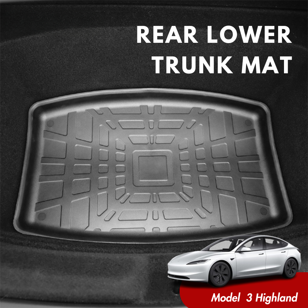 Tesla 2024 Model 3 Highland Rear Lower Trunk Mat Rear Storage Boot Tray TPE Waterproof Tesla Accessories