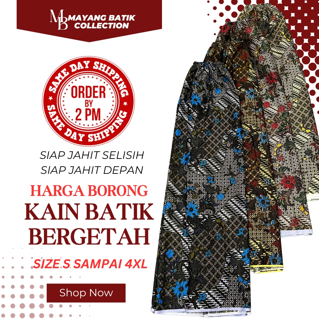 Kain Berpantang Bergetah / Kain Batik Instant / Confinement Sarong /Kain Batik Sarong Siap Getah Pinggang [1071 - 1074]