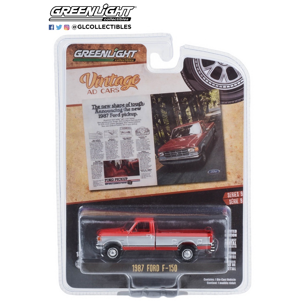 Greenlight Collectibles 1/64 1987 Ford F-150 (Vintage Ad Cars Series 9)