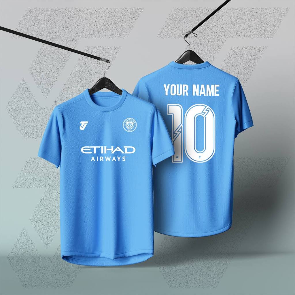 Jersi Man City Jersey Man City EPL Jersey Manchester City Club with Custom Nameset (FAST SHIPPING)