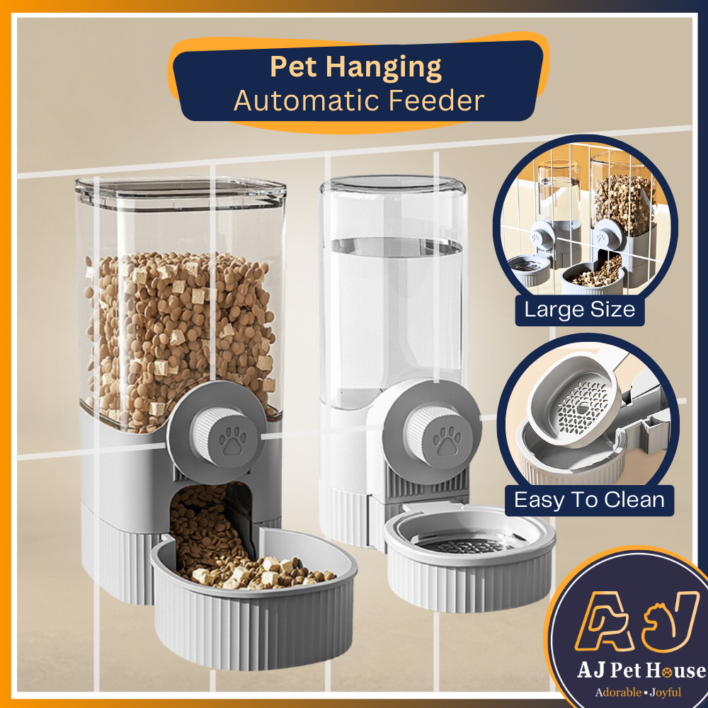 AJPET Bekas Makanan Kucing Bekas Air Kucing Pet Hanging Food Feeder Pet Food Bowl Cat Dog Feeder Cage Water Dispenser
