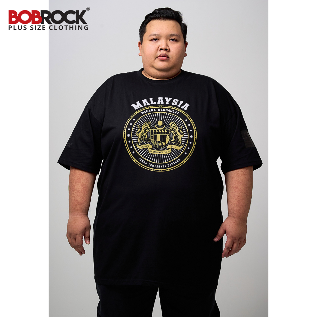 BOBROCK Plus Size T-Shirt Malaysia Relaxed Fit Poly-Cotton Round Neck Short Sleeve