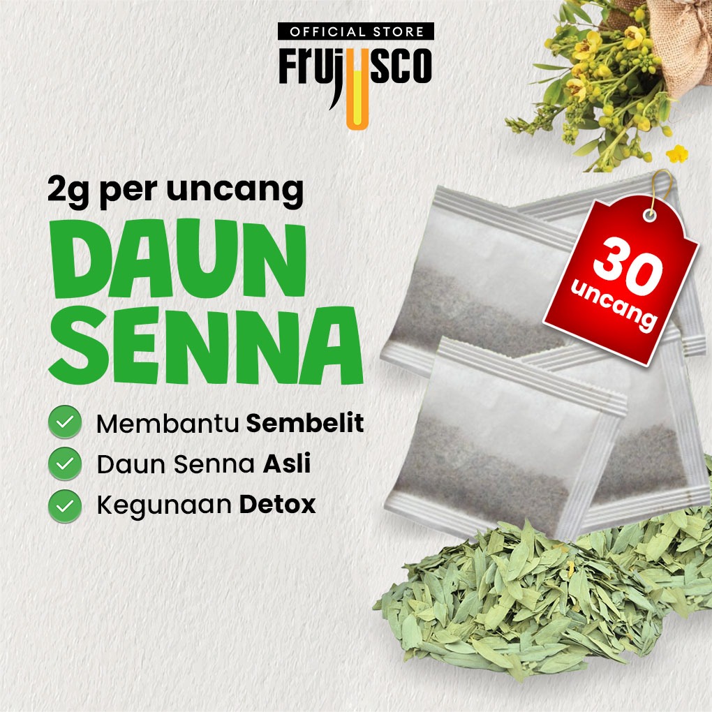 Promo [30 Uncang] 2g 100% Teh Daun Senna Asli / Original Sanna Tea / Detox / Teh Daun Jati Cina Maki