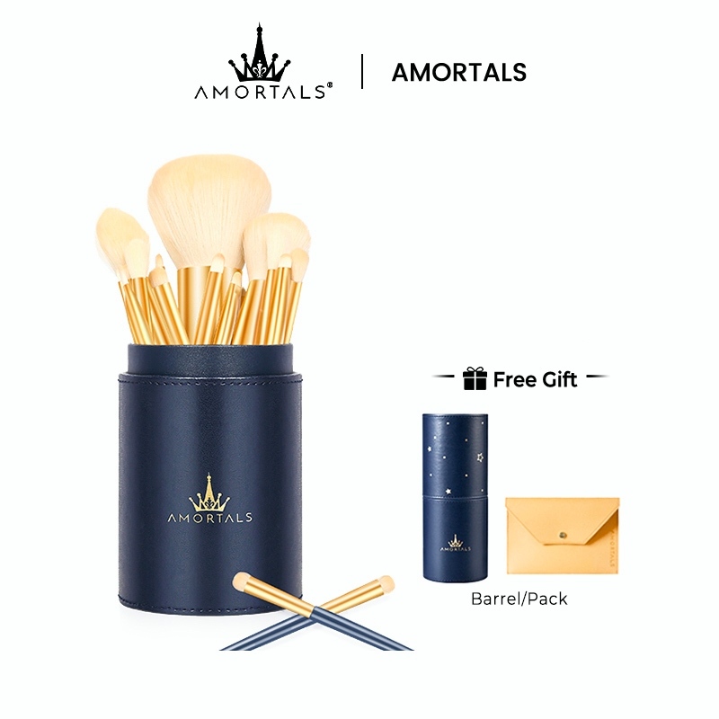 AMORTALS Korea Star-Beats 12Pcs Makeup Brush Set 尔木萄星动12支化妆刷套装 (12支装+刷桶+刷包) 眼影腮红鼻影刷遮瑕修容散粉底刷子全套工具化妆刷