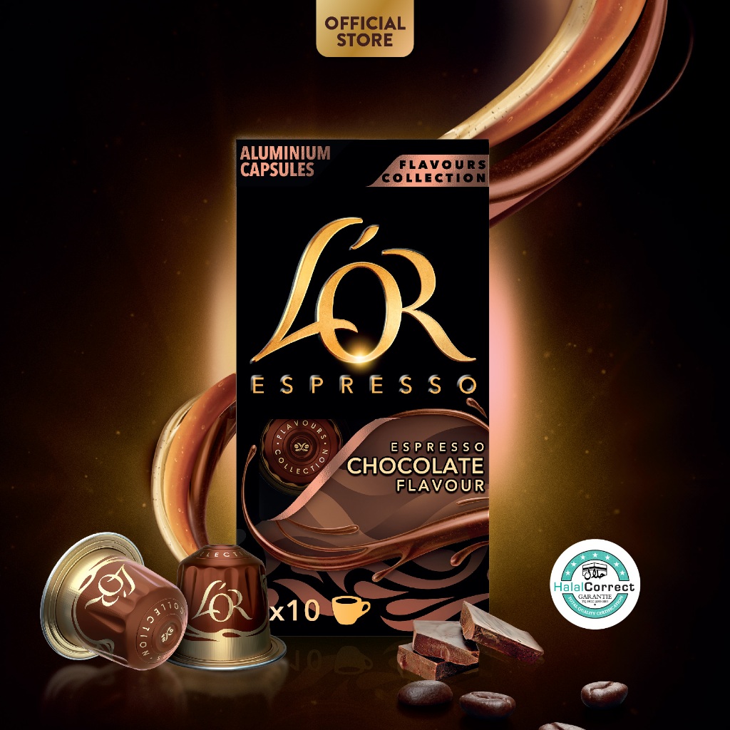 L’OR Espresso Chocolate Flavoured Coffee Capsules- Compatible with Nespresso®* Original Coffee Machines, 10 capsules