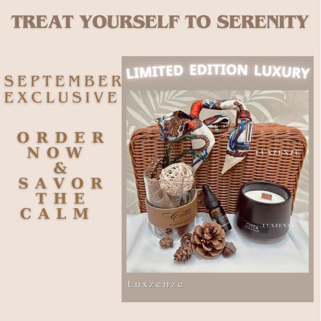 Treat Yourself to Serenity: CITTA Limited Edition Gift Set |Reed Diffuser & Candle | Includes a Chic Picnic Basket