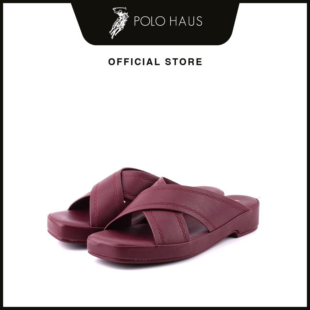 POLO Ladies Melody Peep Toe Slip On-P72301-CV02SV-2-RED