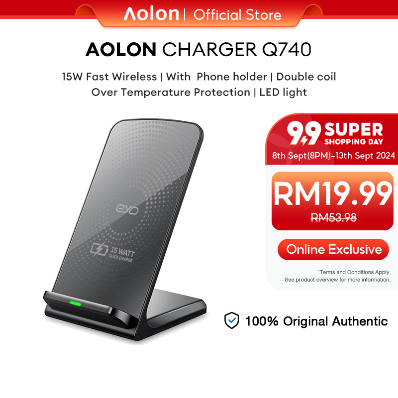 Aolon Qi Fast Charging Wireless Charger Stand (15W)