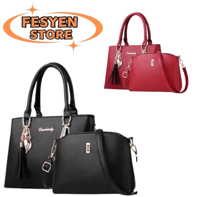 FESYEN STORE 2 In 1 Women Sling Neg Bags luxury Set Handbags Tangan Shoulder Bag