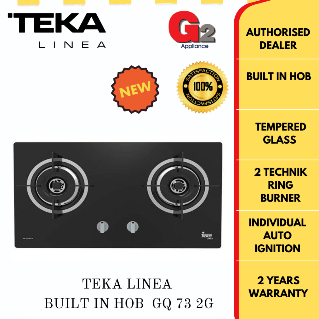TEKA LINEA [READY STOCK] BUILT IN HOB GQ 73 2G(cut out:730mm x 410mm) - TEKA LINEA MALAYSIA WARRANTY