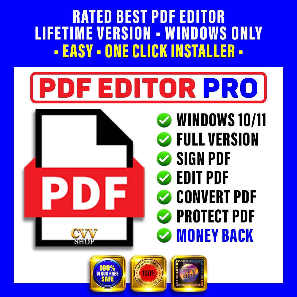 PDF Editor Pro 2024 - Rated Best Full Version Lifetime - PC Windows Only + Lesen Kantoi Fix