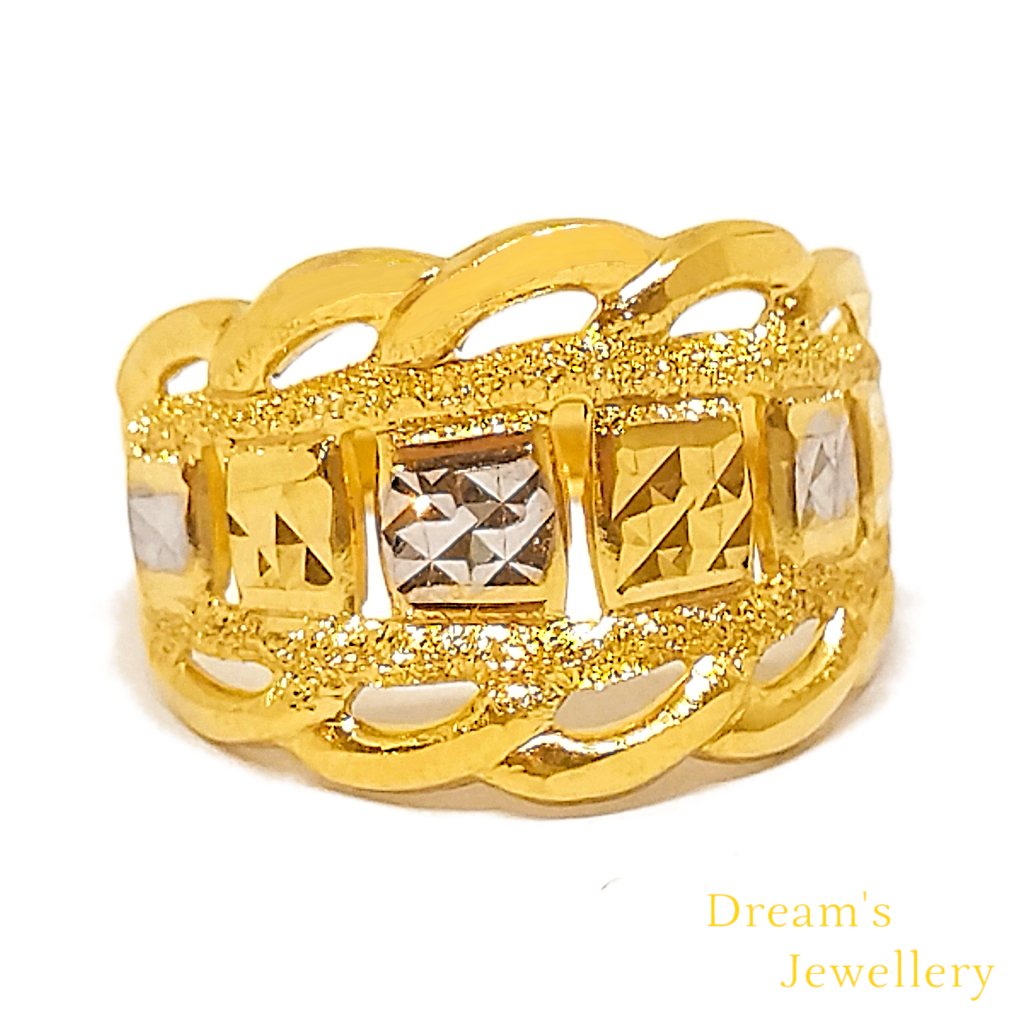 Dreams Jewellery Cincin Coco Biskut Stamping Emas 916 Original / Coco Biscuit Ring 916 Gold Original