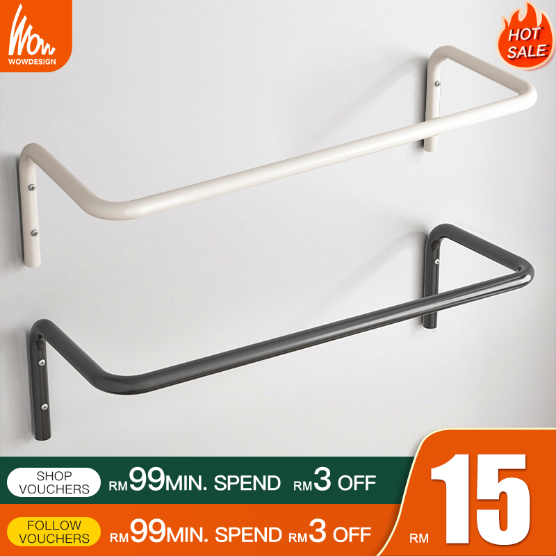 Besi Gantung Baju Cloth Rack Wall Hanger Besi Gantung Baju Clothes Hanging Rack Cloth Bar Rak Baju Besi Clothes Rack