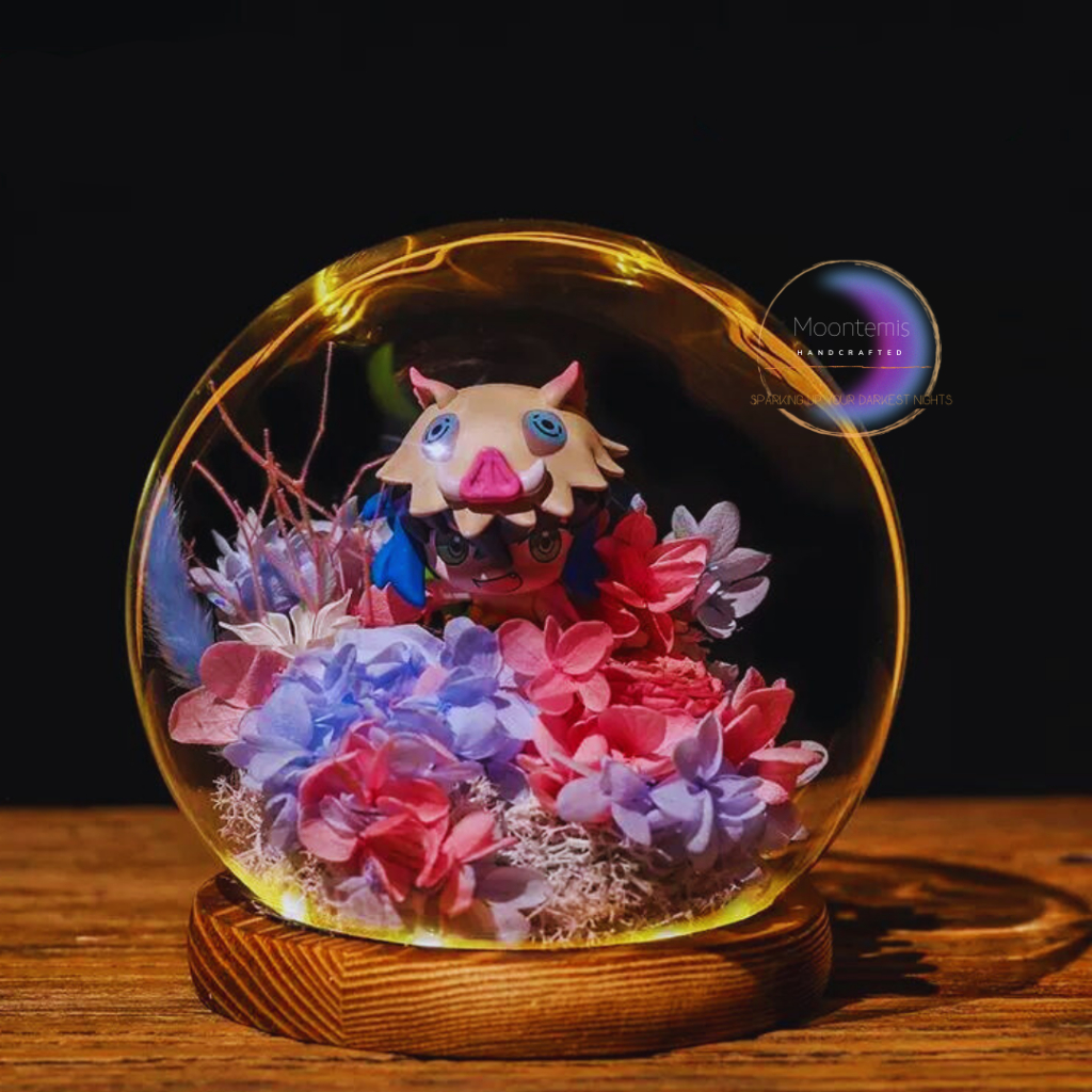 Demon Slayer PopMart Eternal Flowers with Blind Box Figures Merchandise Preserved Flower Dried Nezuko Flower Gift Box