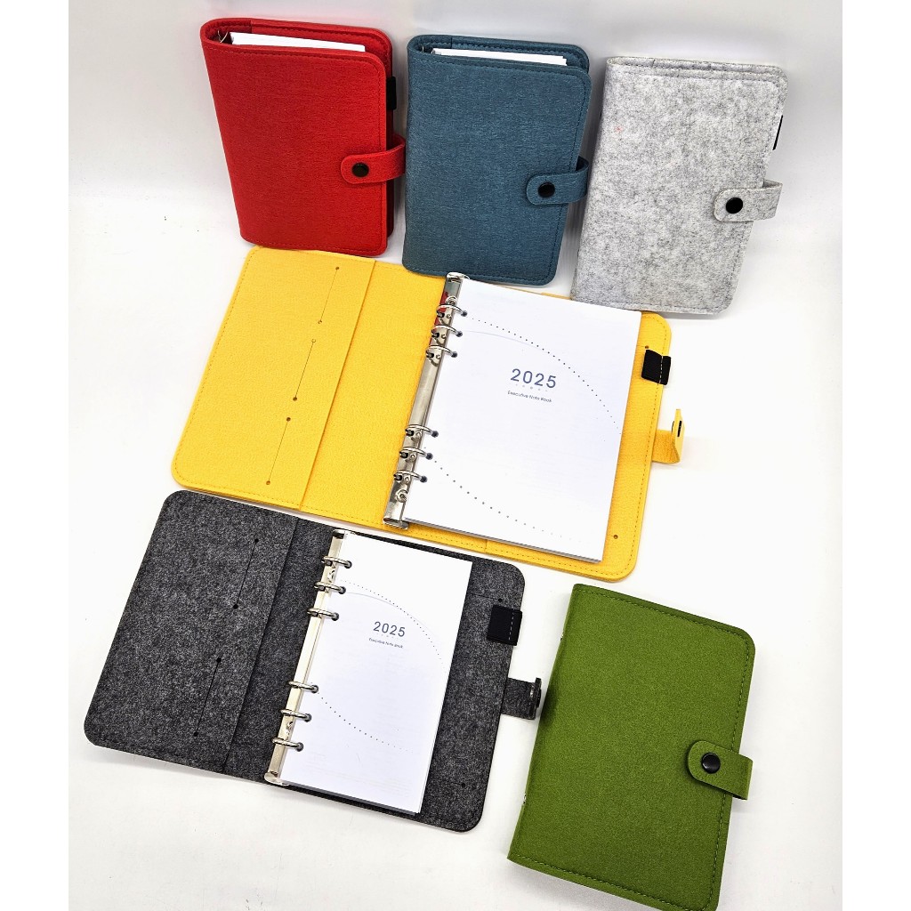 2025 A5 Felt Fabric 6 Ring Binder ECO Environment friendly Planner Loose Leaf Notebook Diary loose leaf birthday gift