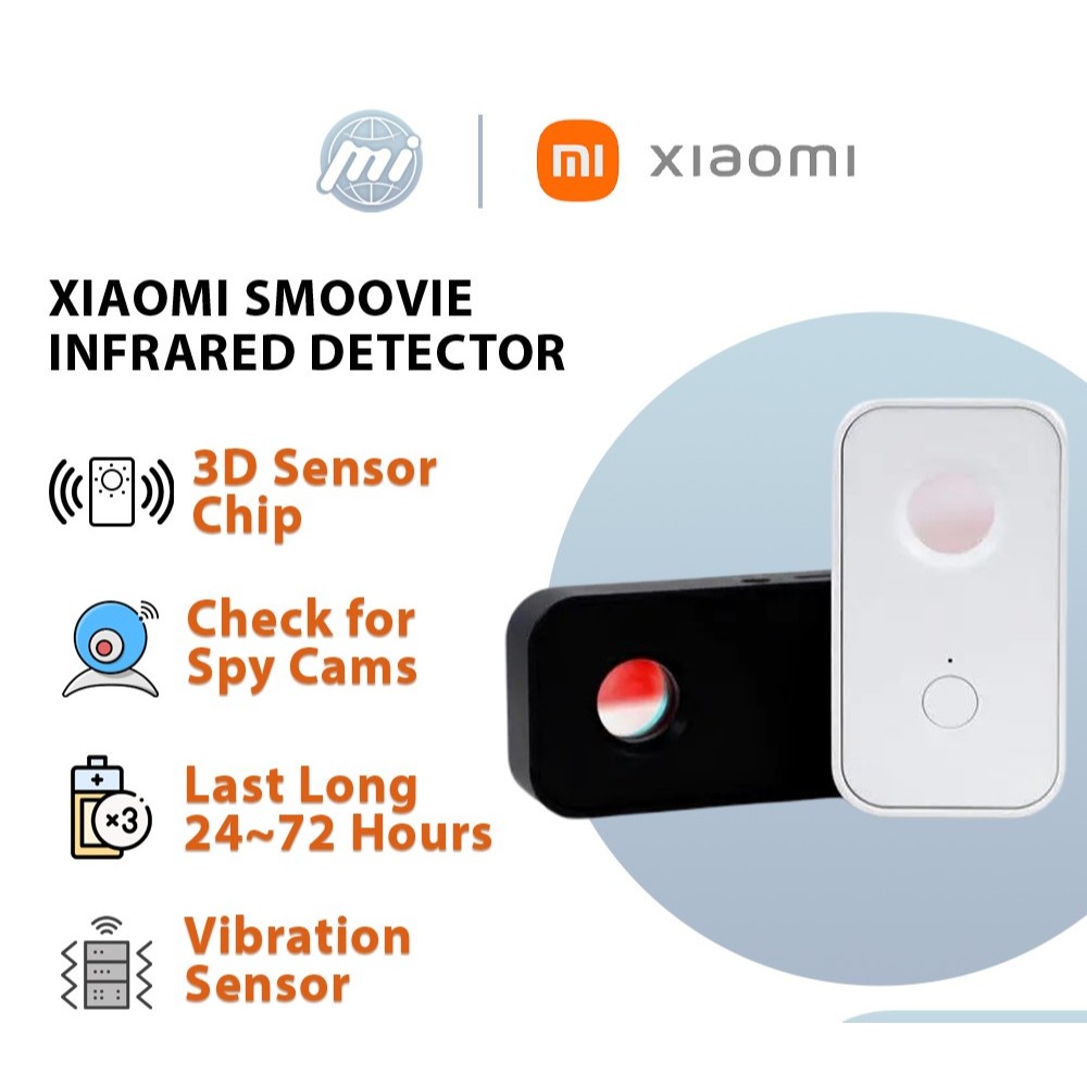 【Clearance】Xiaomi Smoovie Infrared Detector Multifunctional Pinhole Hidden Spy Camera Scanner Sound Light Alarm