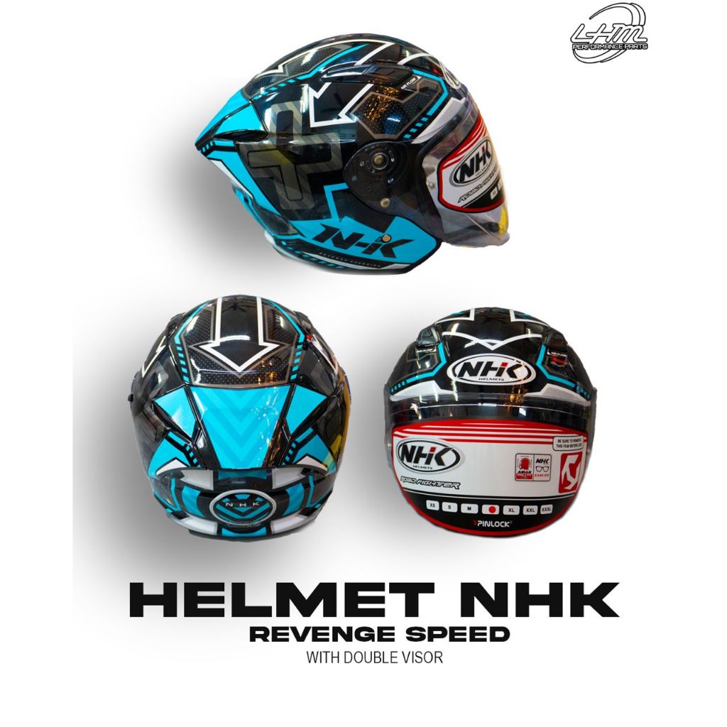 HELMET NHK REVENGE SPEED WITH DOUBLE VISOR COLOUR BLACK TOSCA GLOSSY