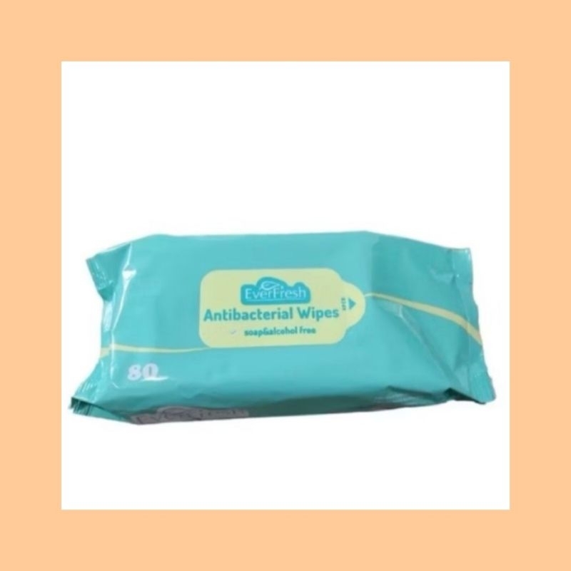 [Ready Stock] TECH99 80 Pcs Everfresh Antibacterial Wipes Wet Wipes Wet Tissue (Free from Soap & Alcohol)