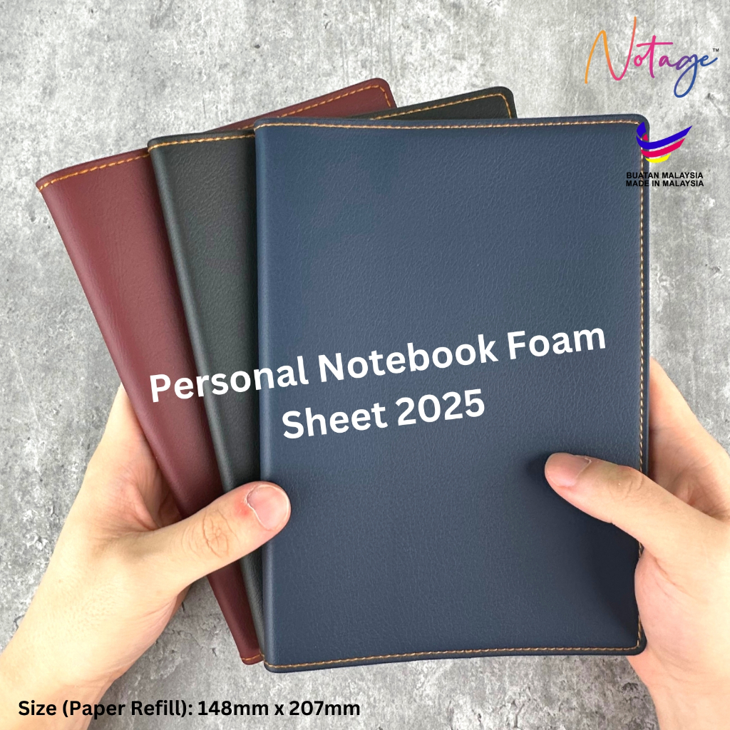 A5 Personal/Office Notebook 2025 Monthly Planner PVC Foam Sheet Cover BukuNota Diary Personal Notebook PNFS