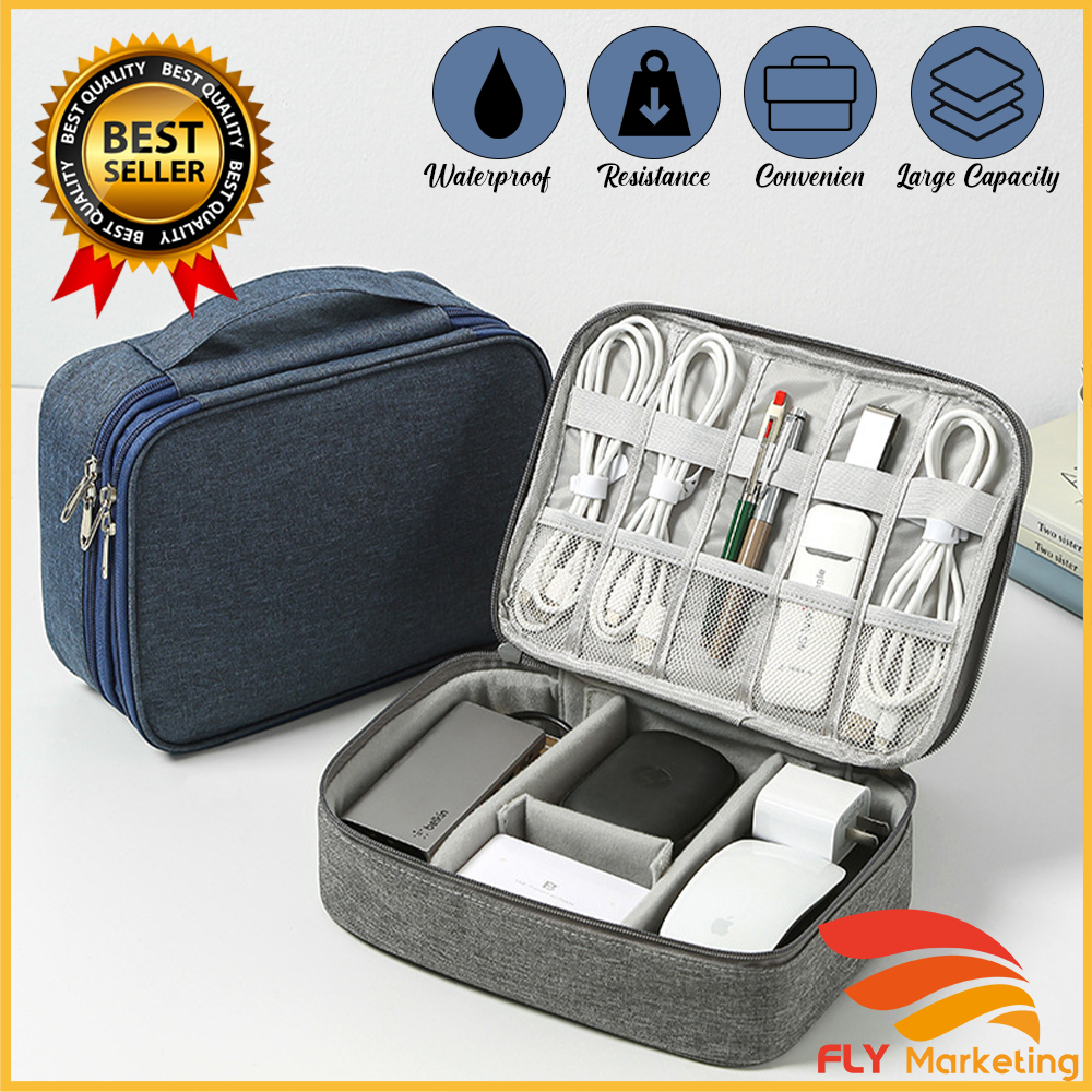 Travel Electronic Gadget Organizer Bag USB Cable Storage Bags Multi-Function Pouch Large Cable Organiser Bag Accessories