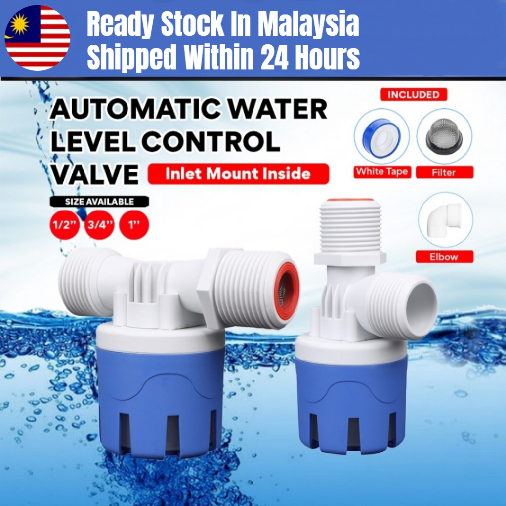 Automatic Water Level Control Valve Water Float Valve Toilet Float Valve Top & Side Inlet Mount Inside 1/2''