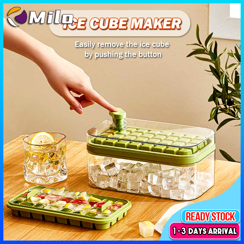 LATEST ICE Cube Maker Mould, ICE Cube Tray with Top Cover, Silicone Ice Cube Mould Silikon Dulang Ais Dengan Penutup