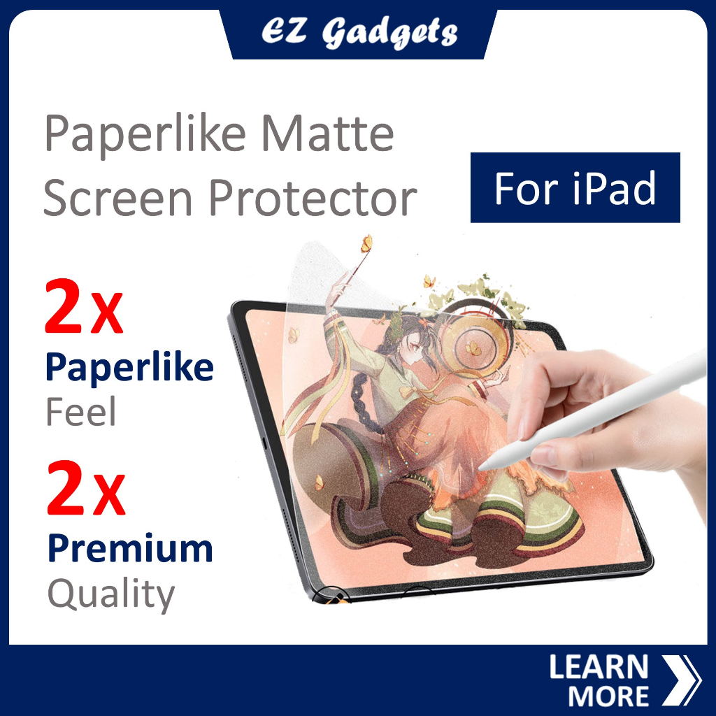 Paperlike Matte Screen Protector Tempered Glass for iPad Air 6 M2 iPad 10 iPad 9 iPad Air 4 Air 5 Pro 11 mini 6