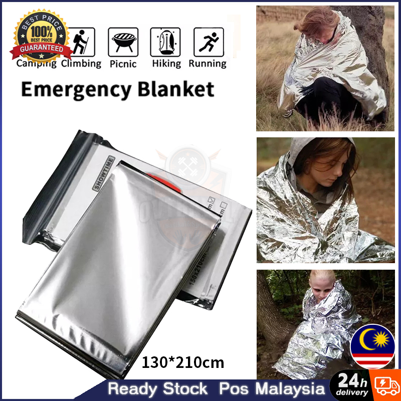 Emergency Rescue Blanket Thermal Blanket Silvery Outdoor Windproof Waterproof Foil Portable Survival Kit Gear