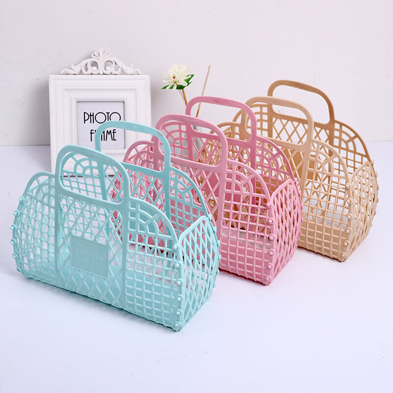 Large-capacity Bag Hollow Jelly Portable Tote Bag Reusable and Easy Clean Basket Auspiciousrui Detachable Shower Basket