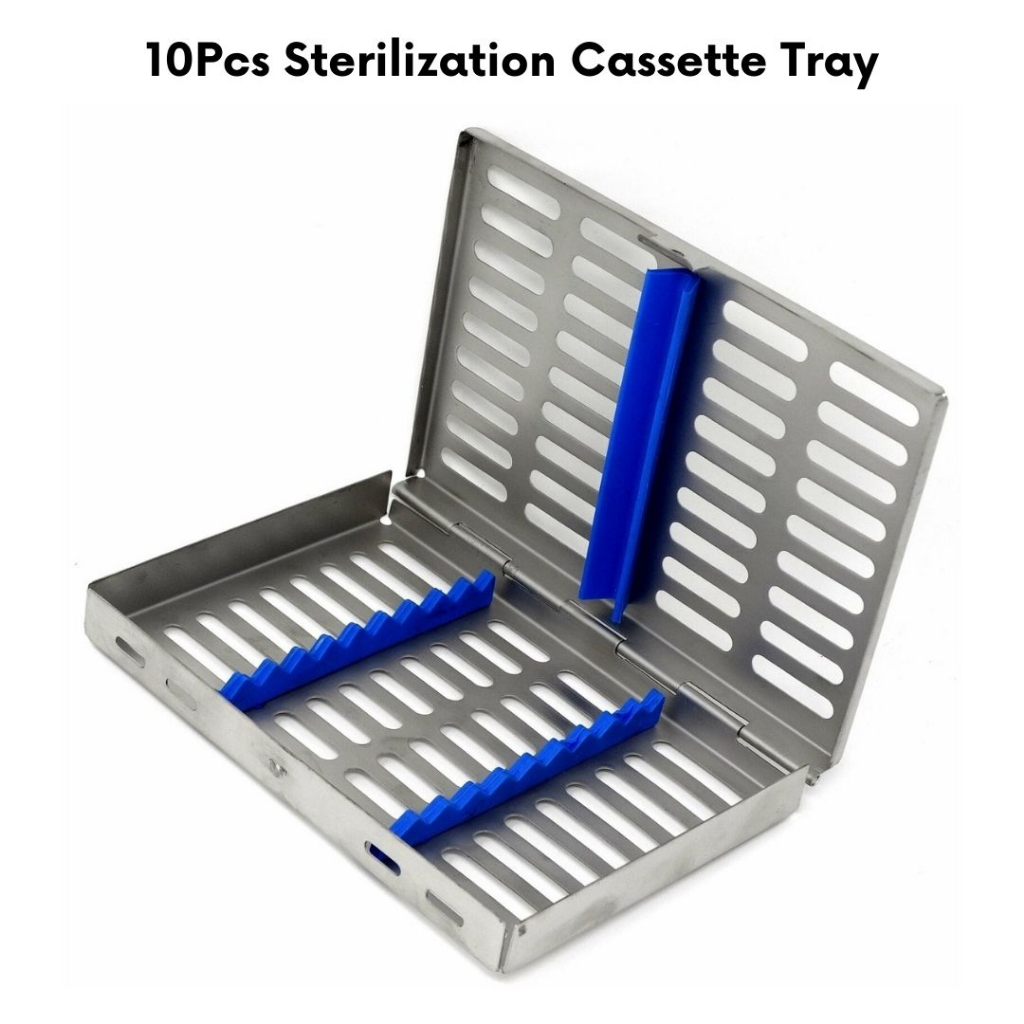 Stainless Steel Medical Surgical Tray Dental Dish Lab Instrument Tools Dental Sterilization Cassette Tray Rack Autoclave