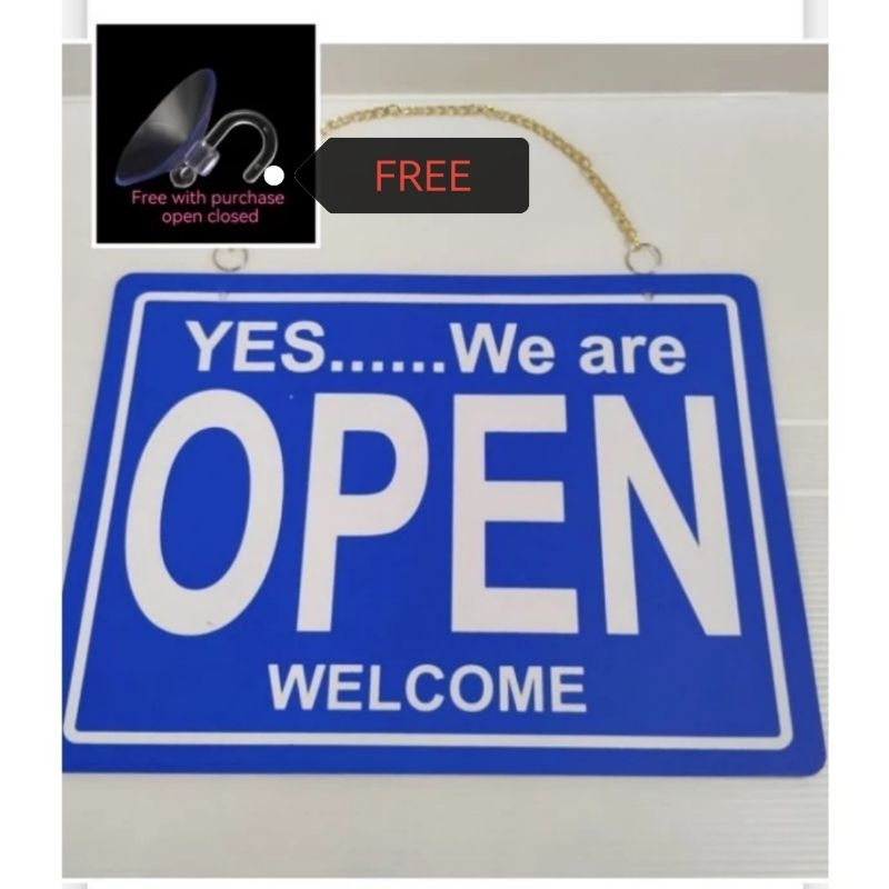 2 in 1 Open Closed Door Sign Signage Double Sided Door Plate Yes We open now Welcome Sorry We are Closed Please Come