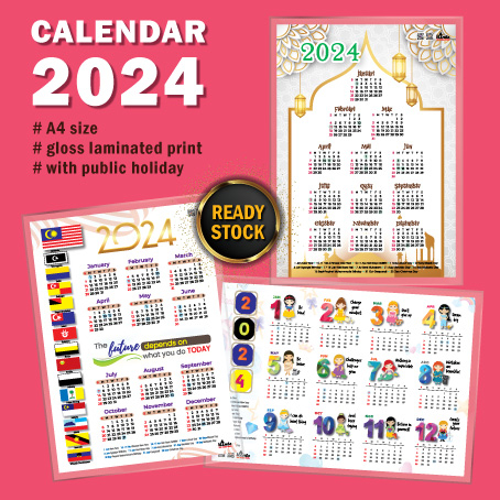 [NEW] CALENDAR 2024 kalendar wall desk table calendar planner school office decor hiasan dinding student teacher gift