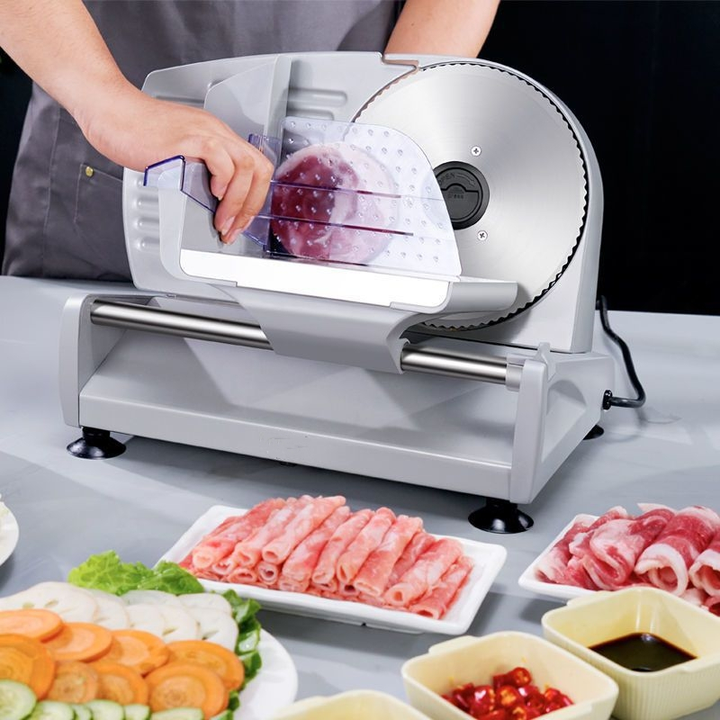 220V Electric Food Slicer Meat Food Household Desktop Meat Slicer Lamb Beef Slicers0-22mm Bread Ham Meat Cutting Machine