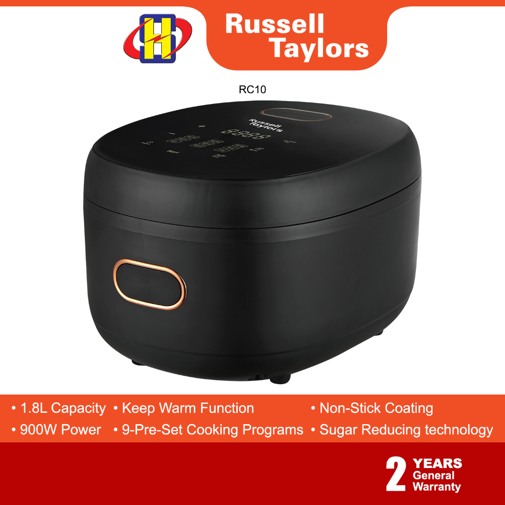 Russell Taylors Rice Cooker (1.8L/8-Cups) Digital Low Sugar Rice Cooker RC10