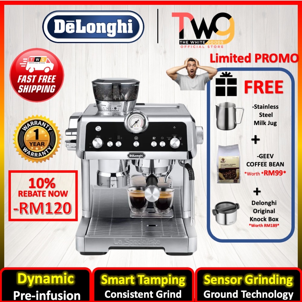 [FREE SHIPPING] DeLonghi La Specialista EC9355.M Manual Pump Driven Espresso Coffee Machine - Prestigio EC9355M EC9355