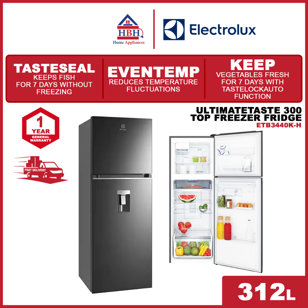 Electrolux ETB3440K-H 312L 2 Door Inverter Top Freezer UltimateTaste 300 Refrigerator Fridge ETB 3440 K H ETB3440