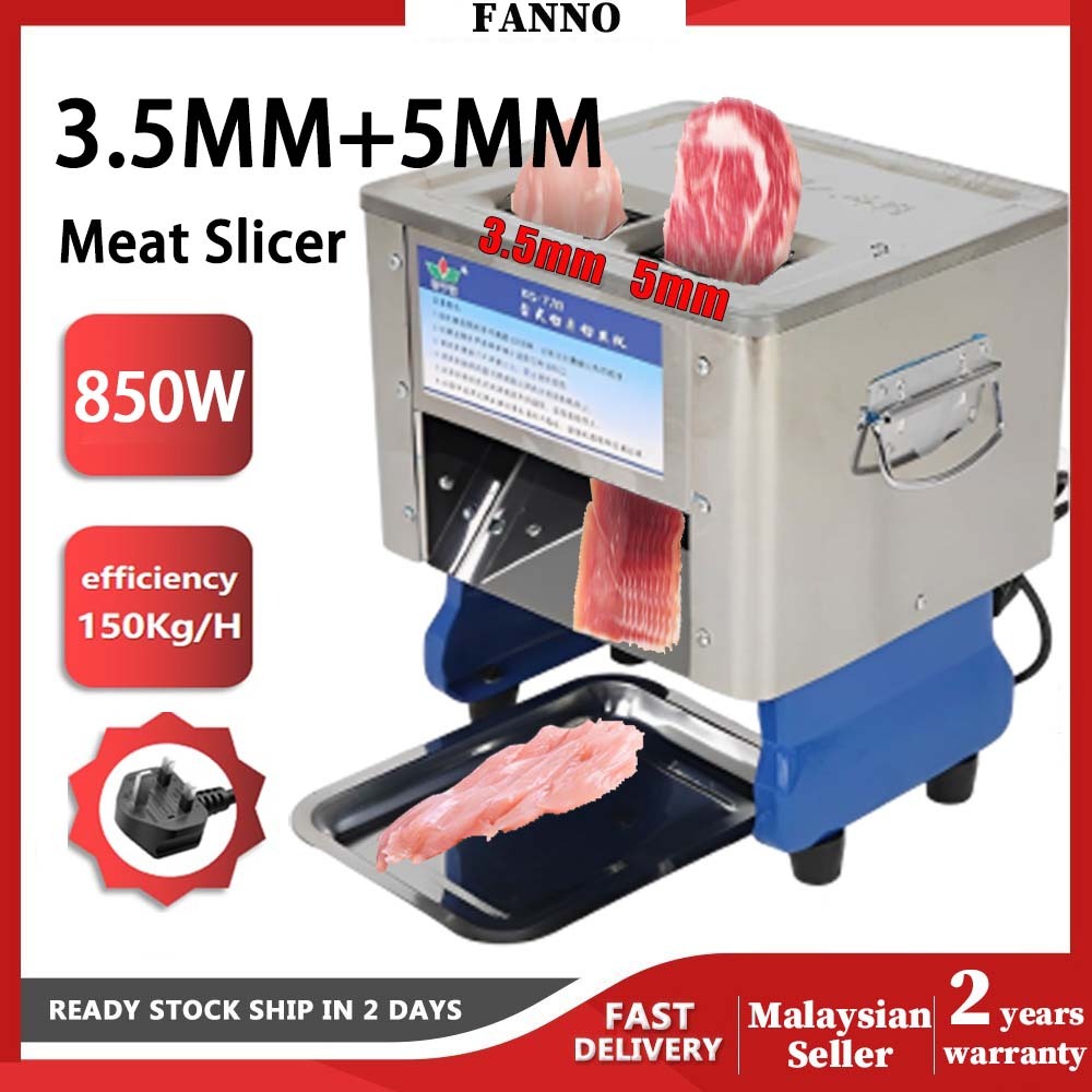 🇲🇾Premium+™ 3.5MM+5MM Meat Cutter Stainless Steel Electric Meat Slicer Meat Cutting Machine Meat Slicing Machine