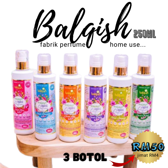 YUNAVALET Balqish Fabric Perfume Spray Home Use (250ml) / Balqish Fabric Pakaian / Semburan Wangi / Wangi Dalam Rumah