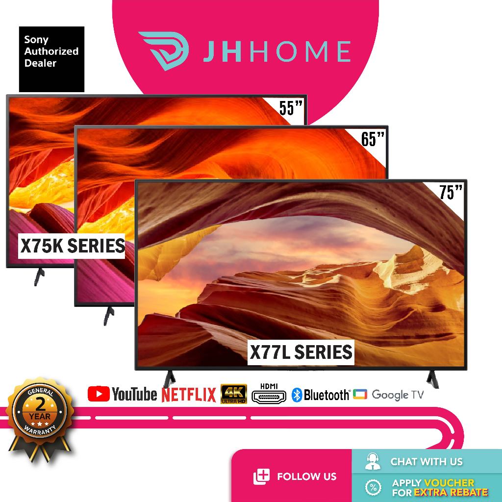 Sony 75" KD-75X77L | 65" 4K UHD Google TV KD-65X75K | 55" KD-55X75K | HDR Dolby Vision Dolby Atmos X75K Smart TV