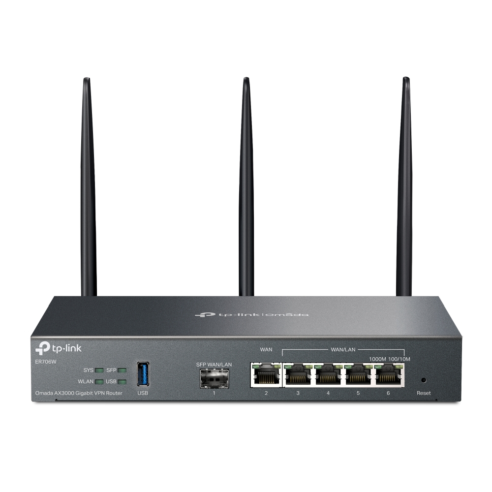 TP-LINK ER706W / ER706W-4G (4G+ CAT6 ) OMADA A3000 DUAL-BAND WI-FI GIGABIT VPN ROUTER WITH 6 GIGABIT