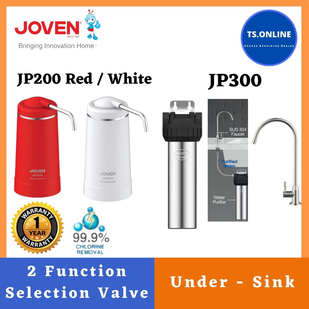 Joven JP200 Sink-Top Water Purifier / Water Filter (Red / White) JP300 Under-Sink Water Purifier